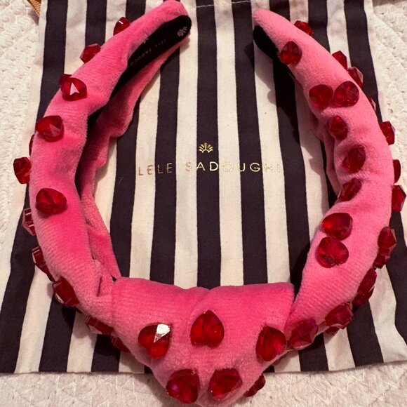 Lele Sadoughi headband | Pink jeweled